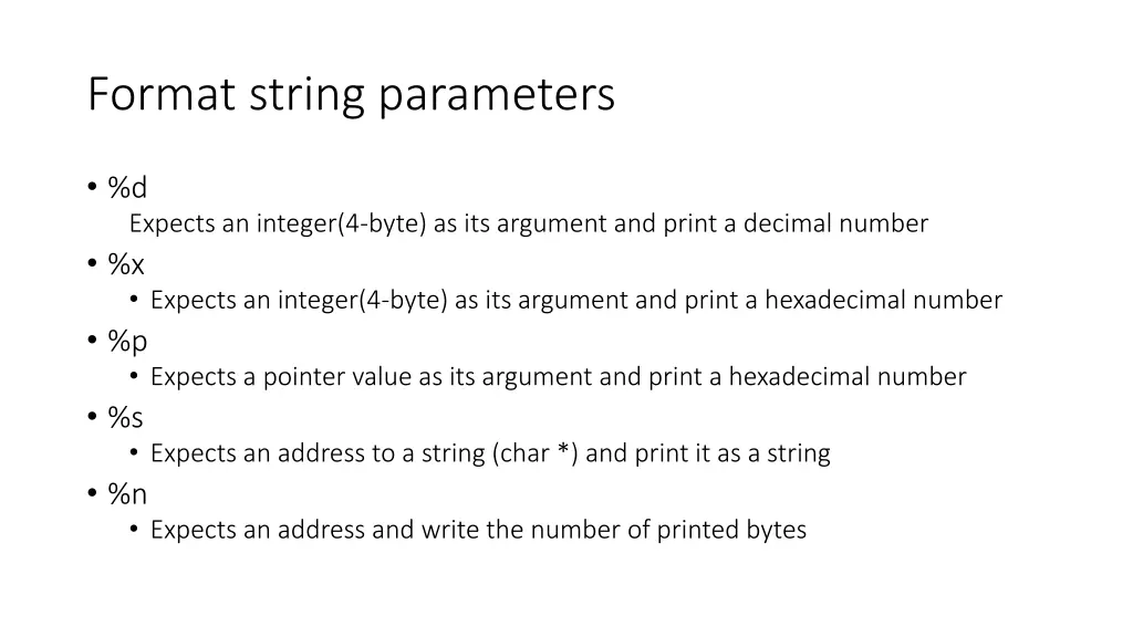 format string parameters