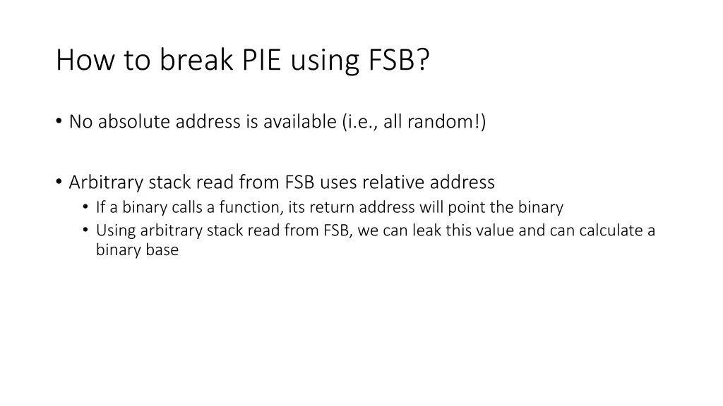 how to break pie using fsb