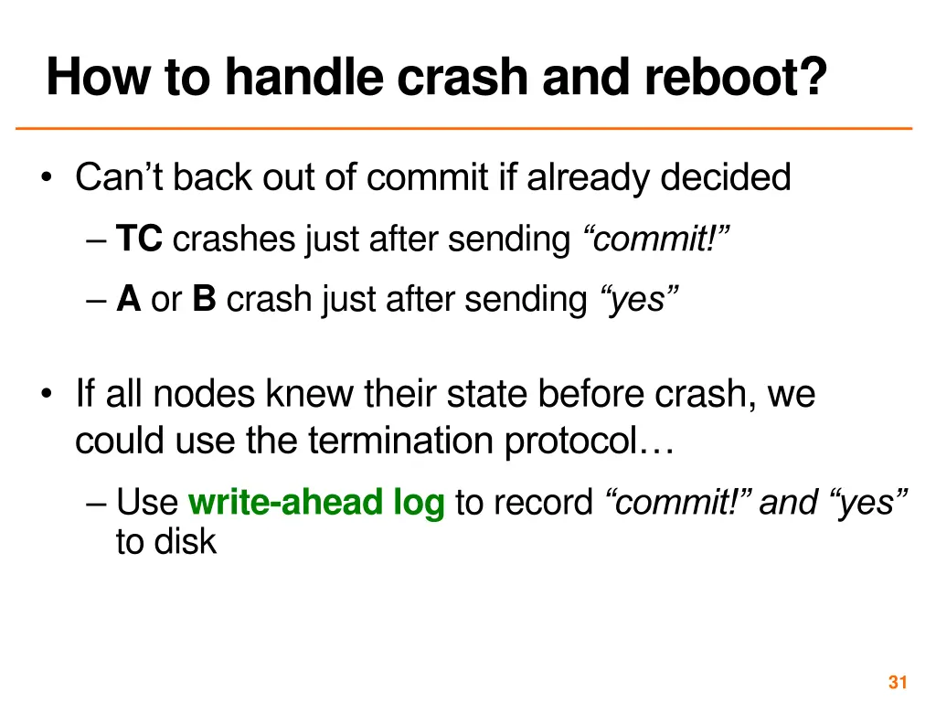 how to handle crash and reboot