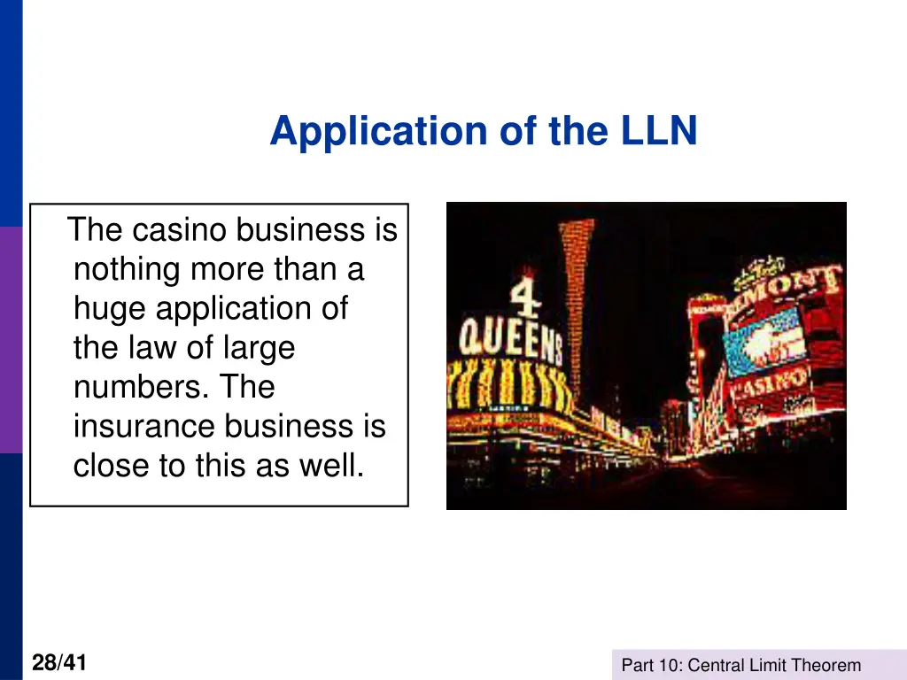 application of the lln