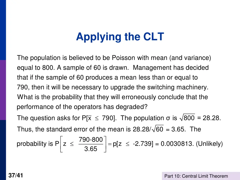 applying the clt