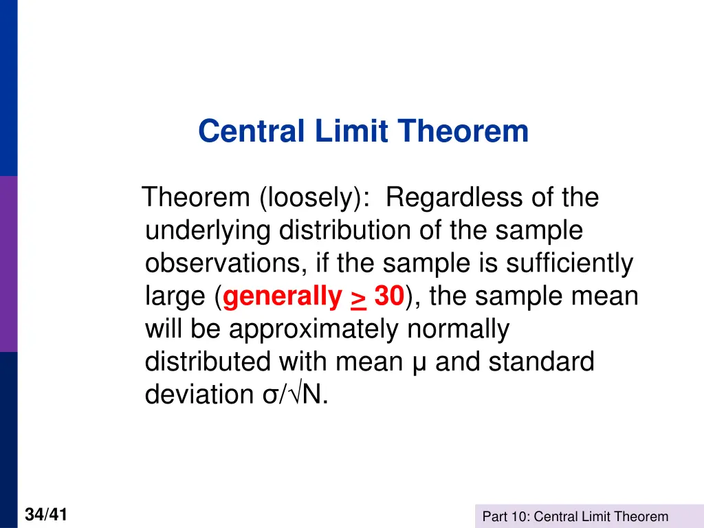 central limit theorem