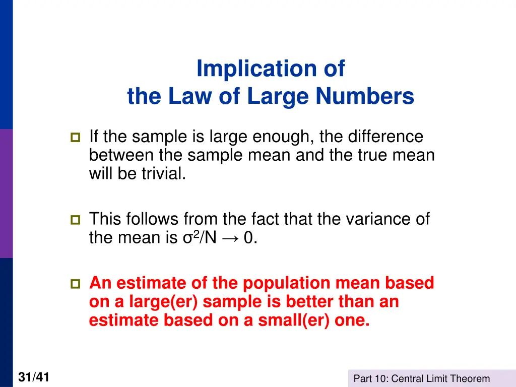 implication of the law of large numbers