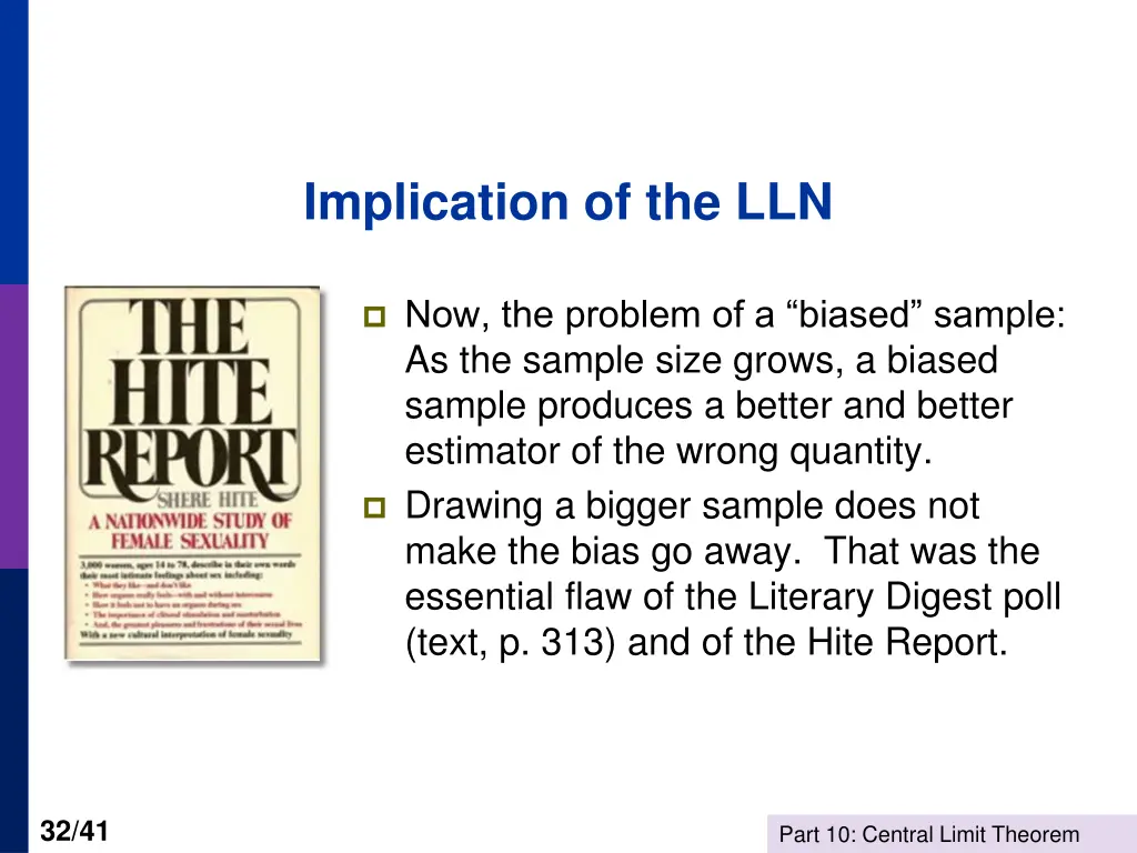 implication of the lln