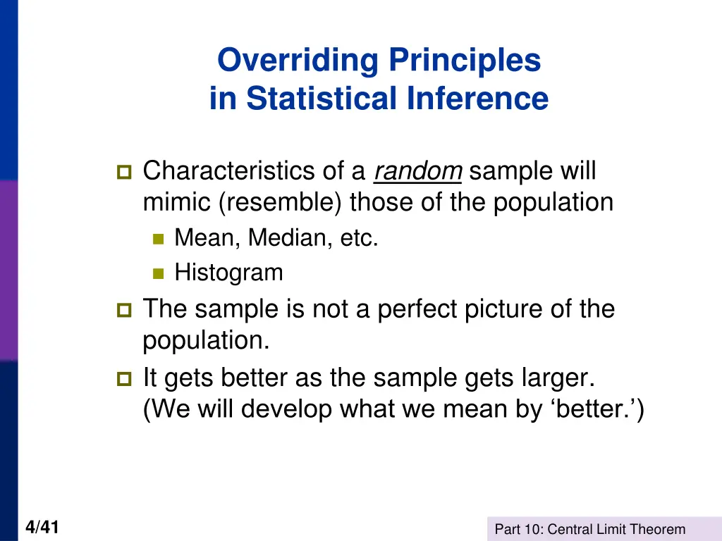 overriding principles in statistical inference
