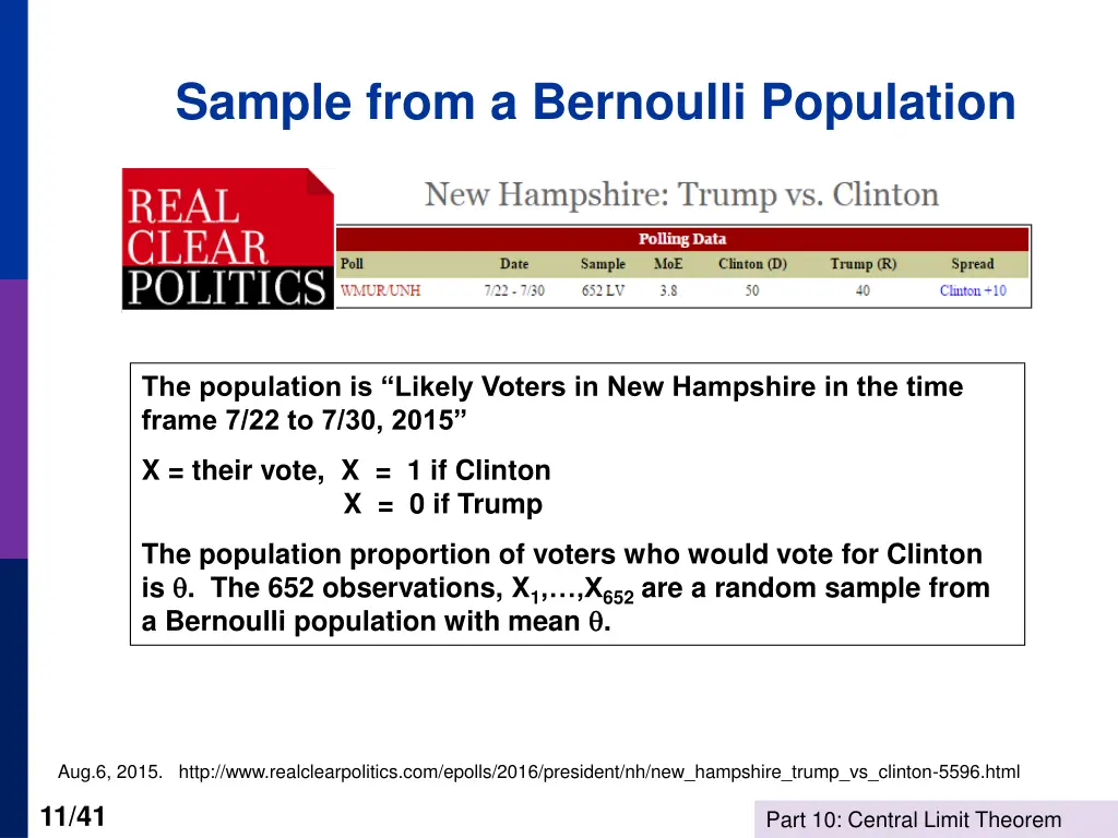 sample from a bernoulli population