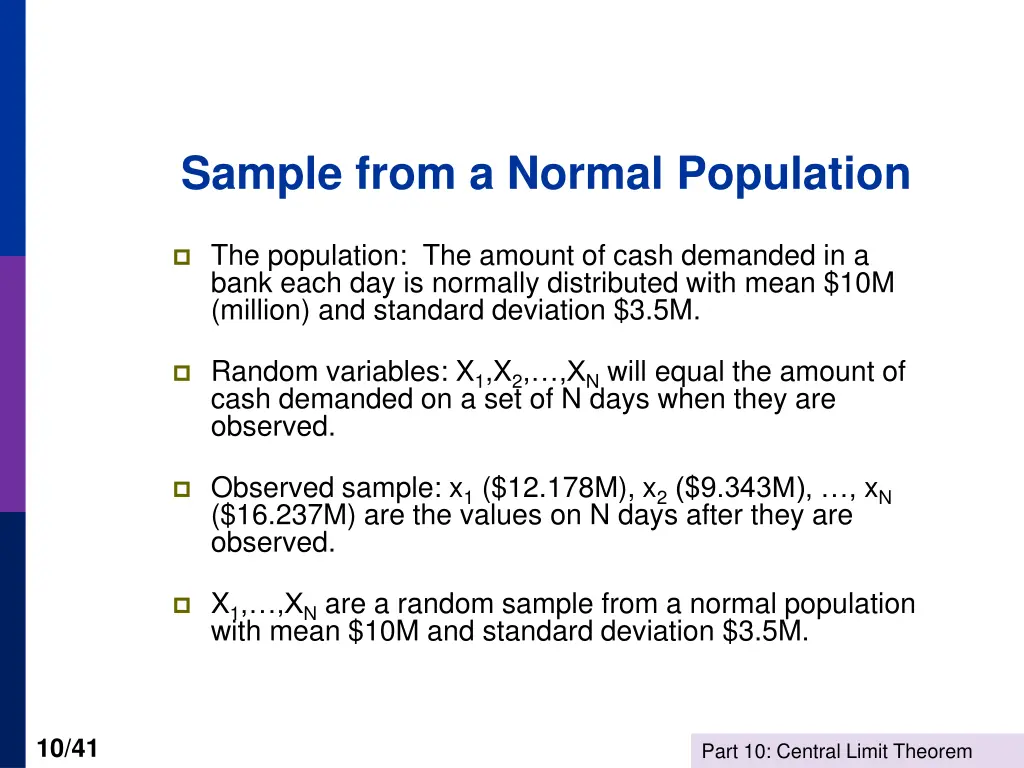 sample from a normal population