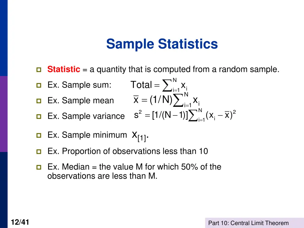 sample statistics