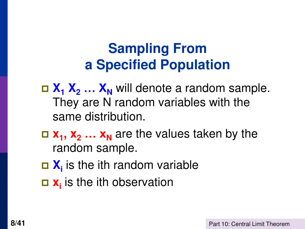 sampling from a specified population