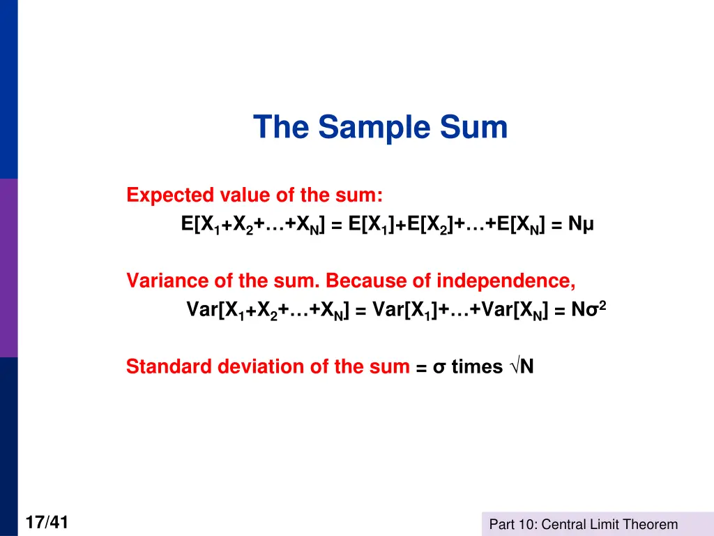 the sample sum
