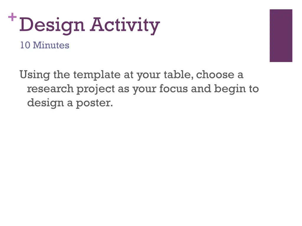 design activity 10 minutes