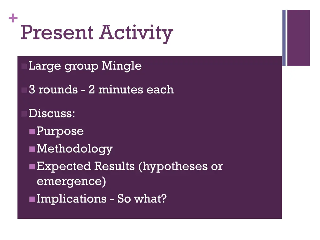 present activity