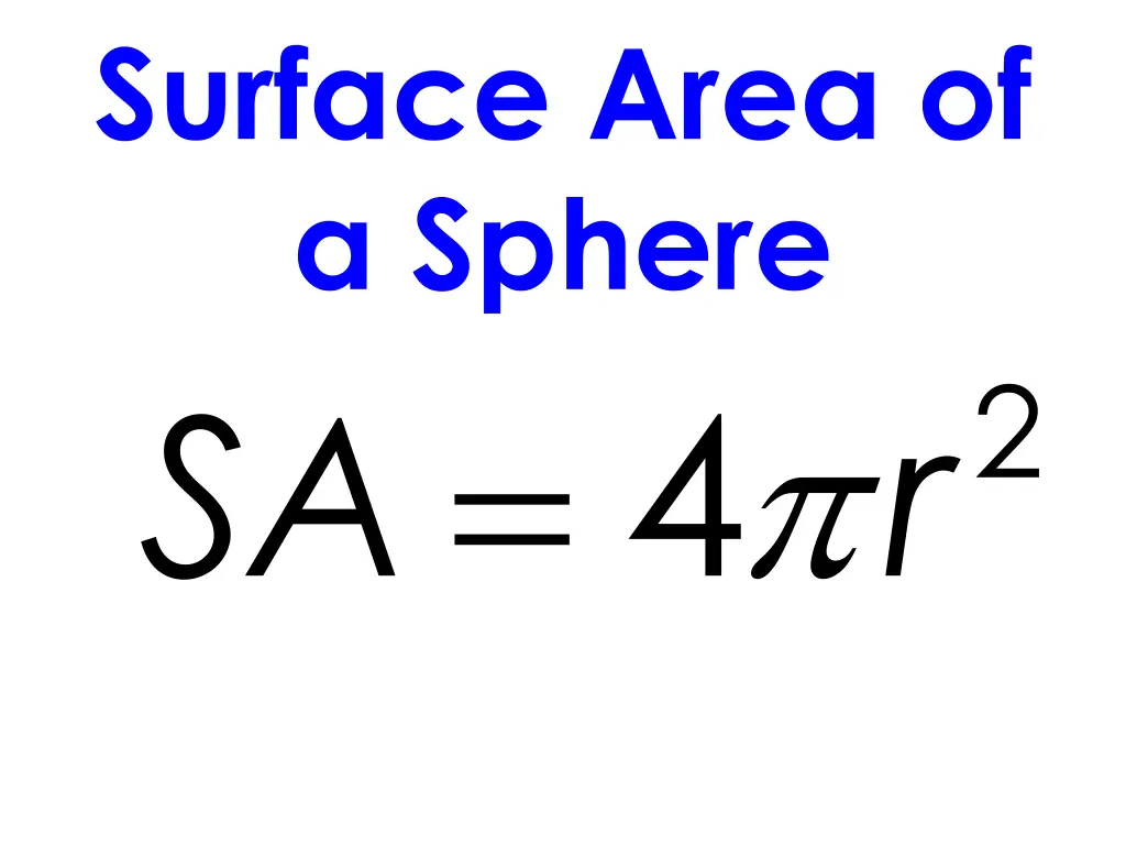 surface area of a sphere sa