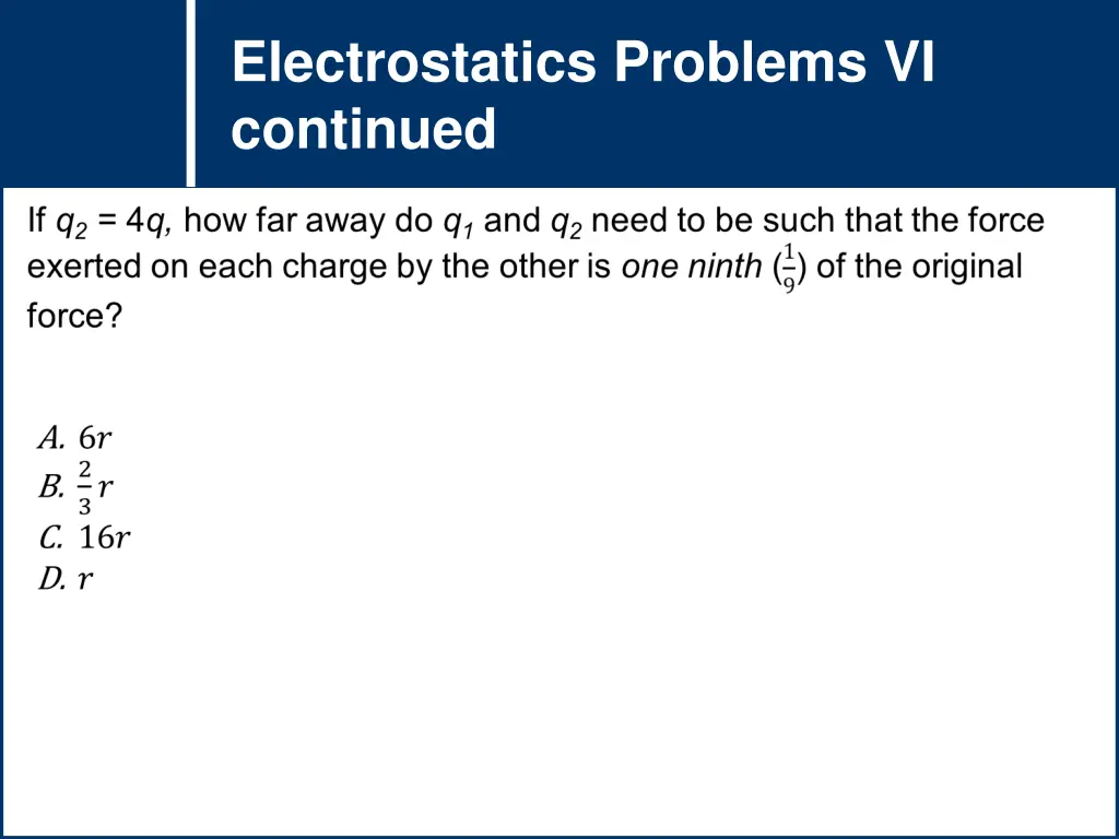electrostatics problems vi
