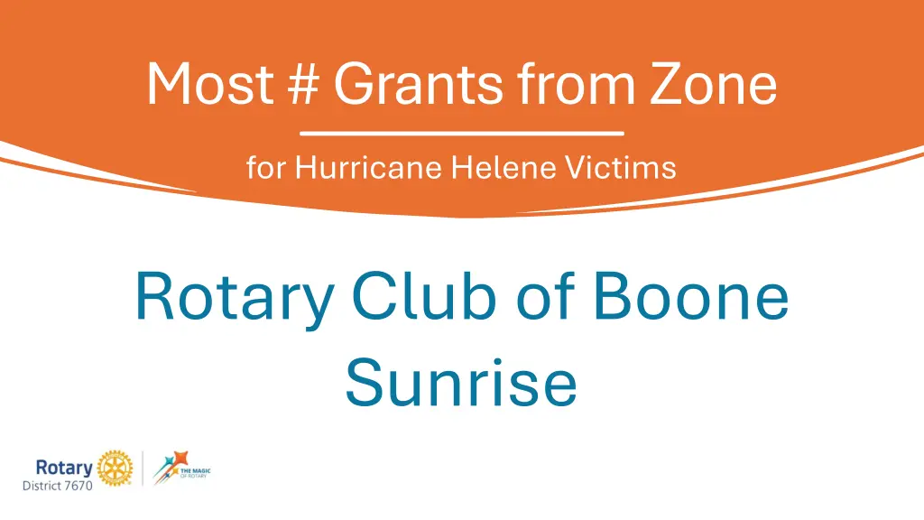 most grants from zone