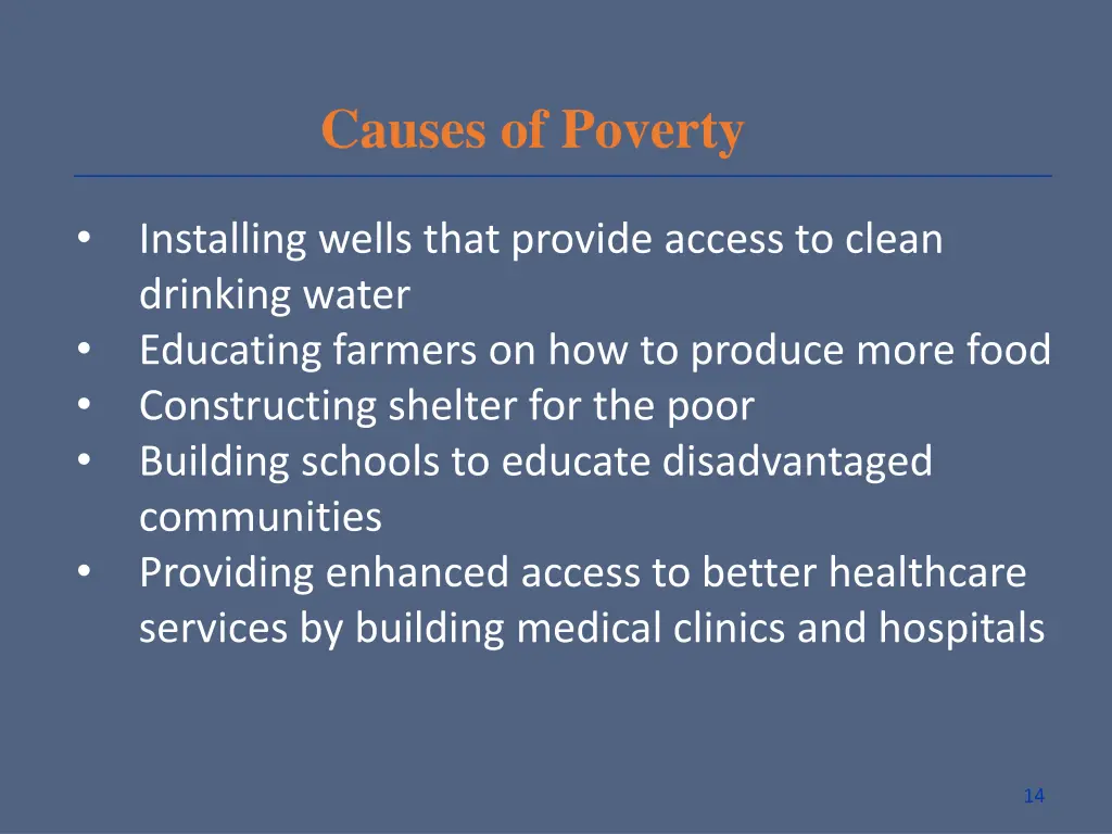 causes of poverty installing wells that provide