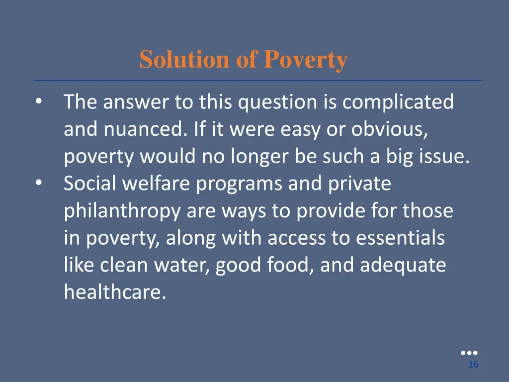 solution of poverty