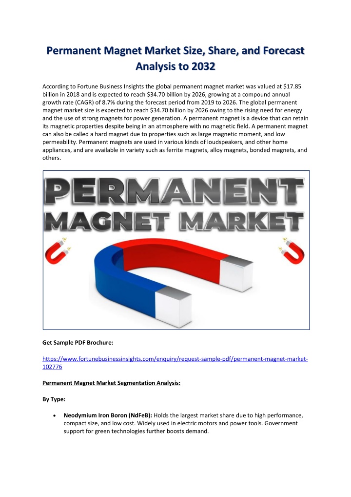 permanent magnet market size share and forecast