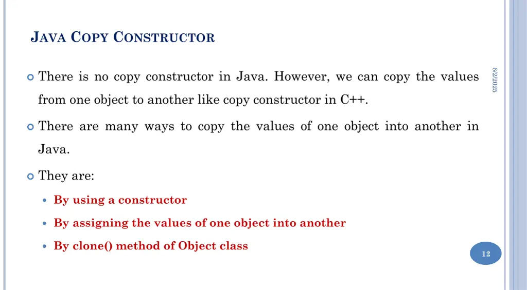 j ava c opy c onstructor
