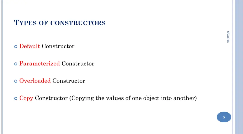 t ypes of constructors