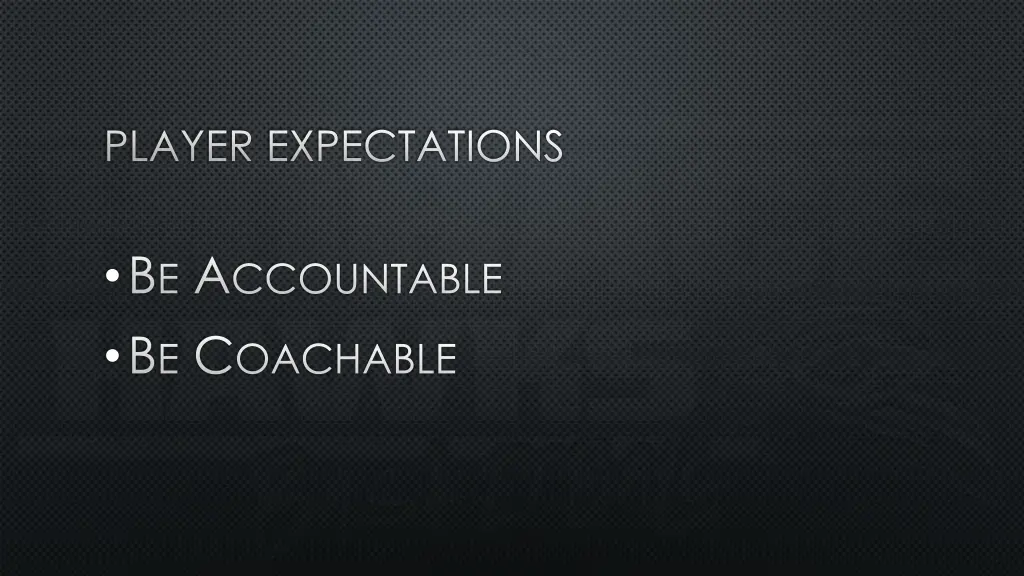 player expectations