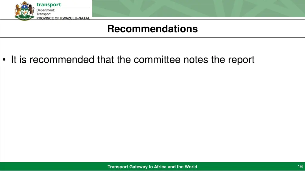 recommendations