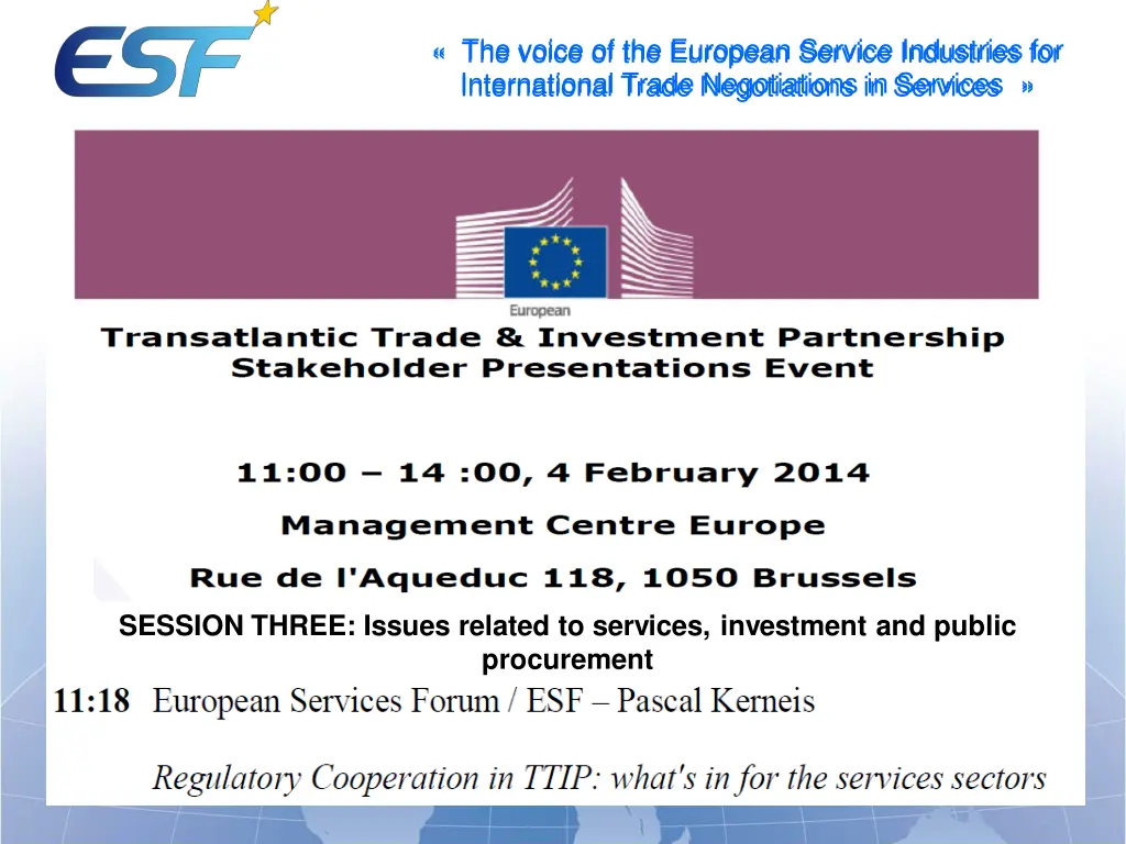 the voice of the european service industries
