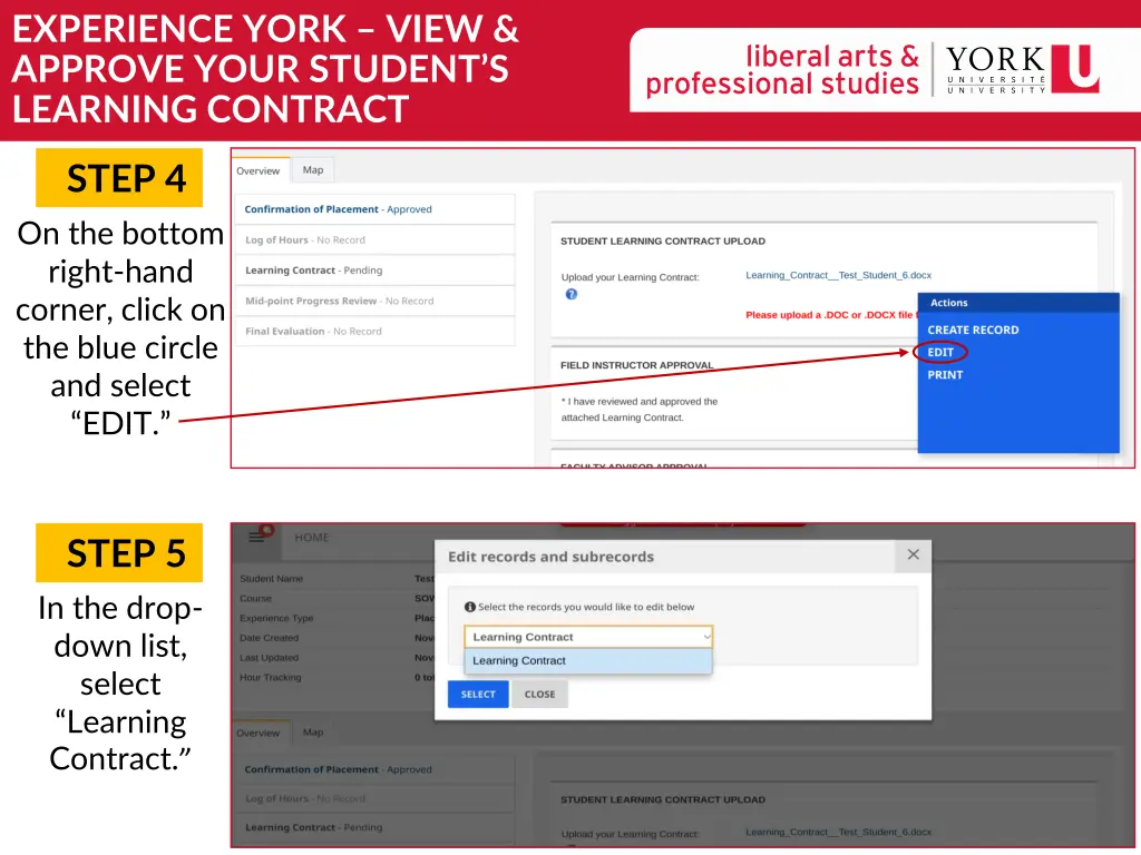 experience york view approve your student 2