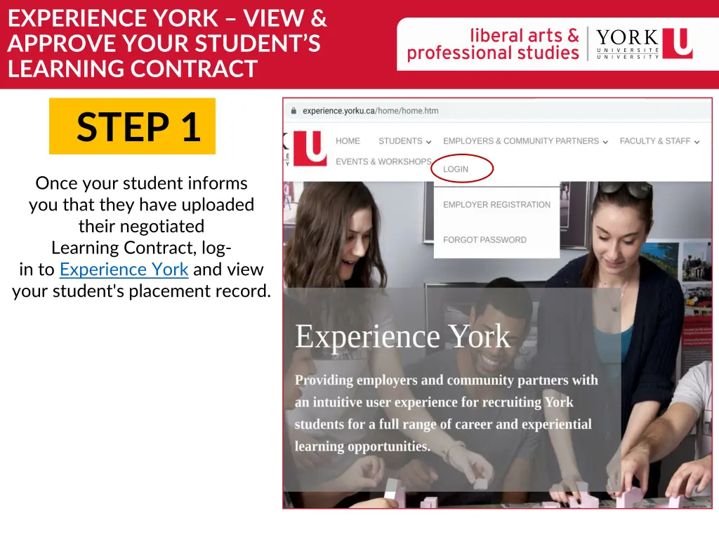 experience york view approve your student