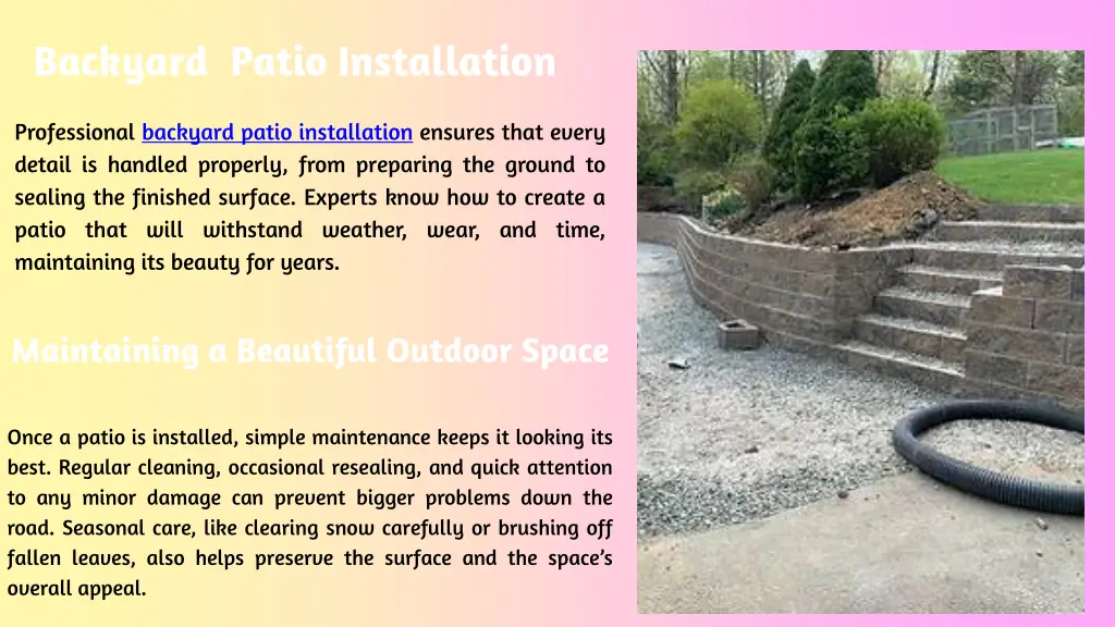 backyard patio installation