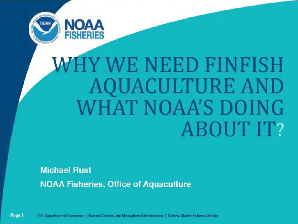 why we need finfish aquaculture and what noaa