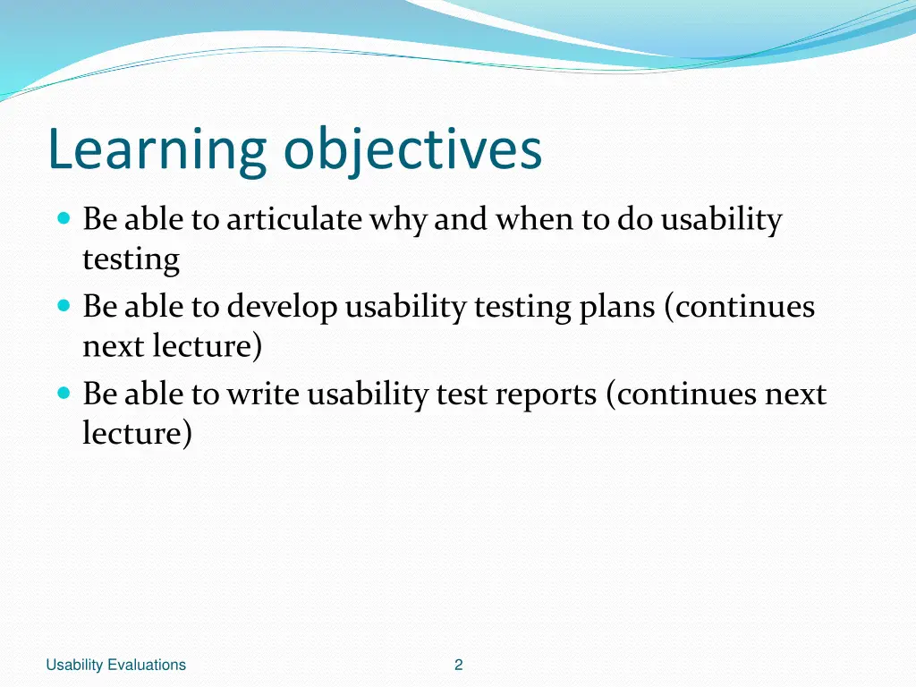 learning objectives