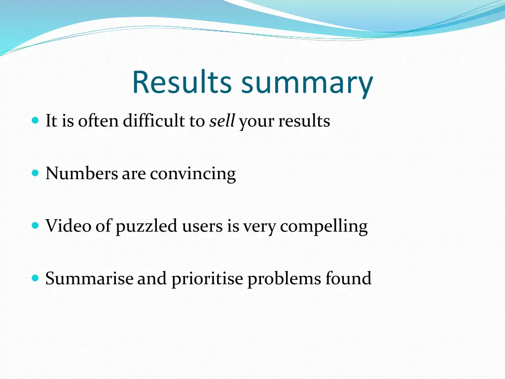 results summary