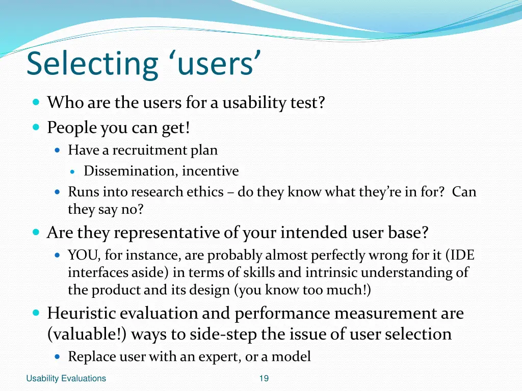selecting users
