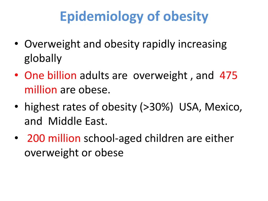 epidemiology of obesity