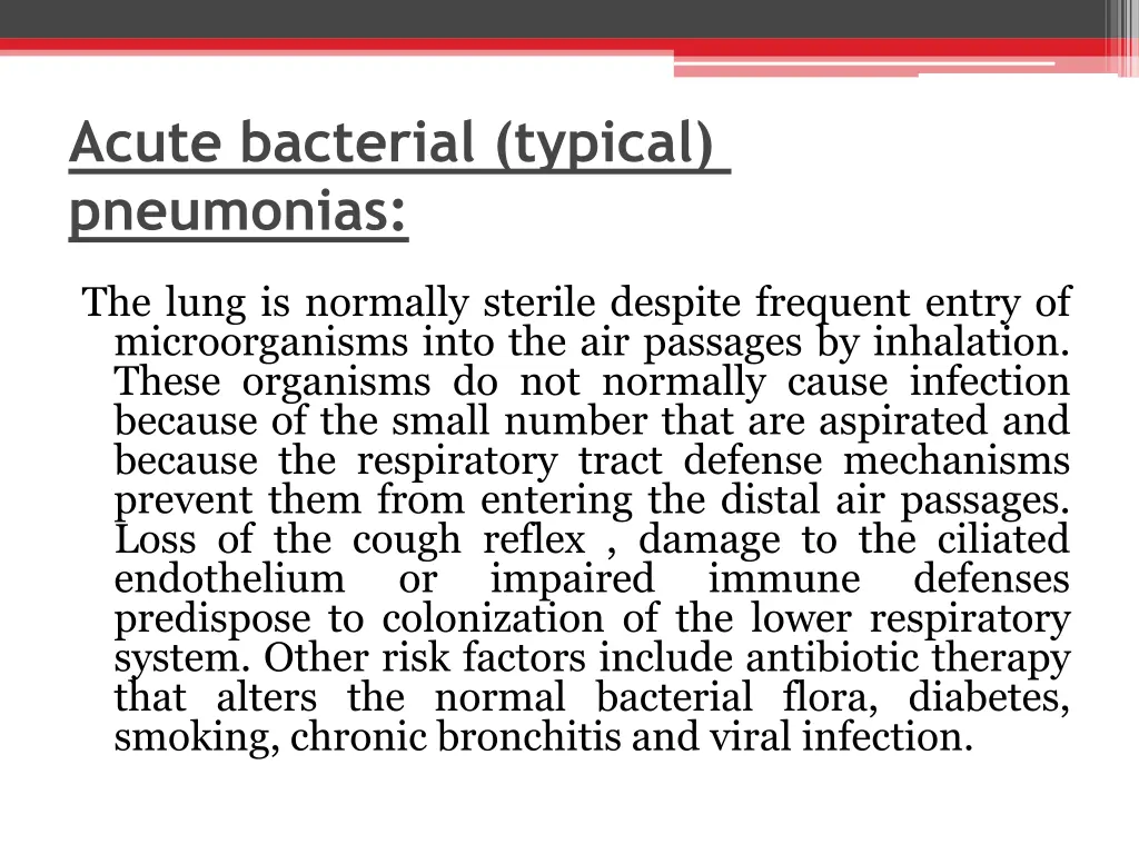 acute bacterial typical pneumonias
