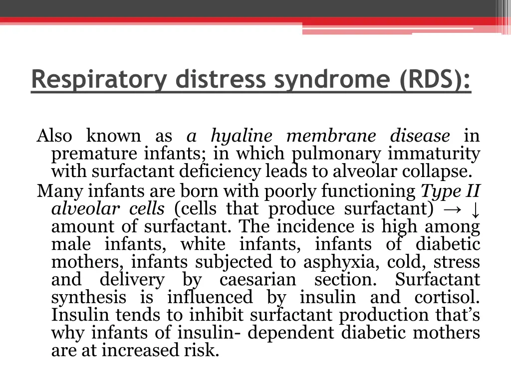 respiratory distress syndrome rds