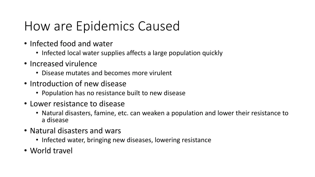 how are epidemics caused