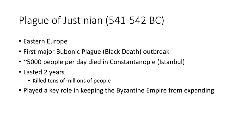 plague of justinian 541 542 bc
