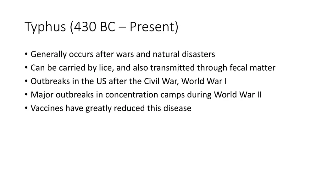 typhus 430 bc present