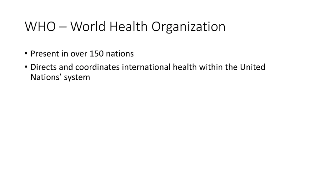 who world health organization