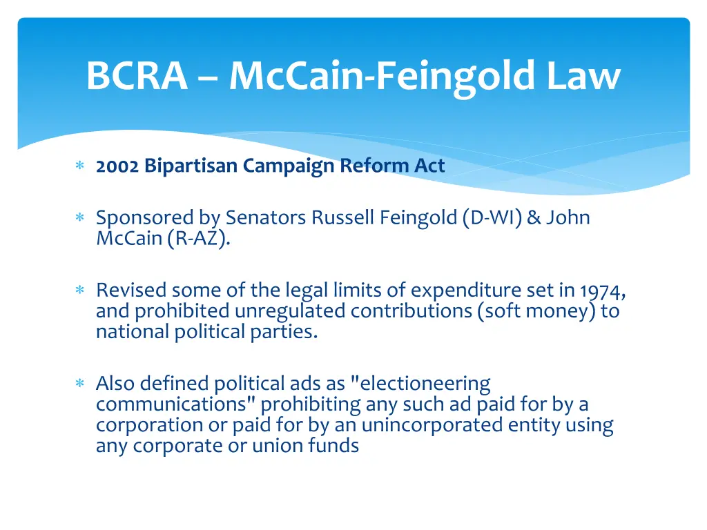 bcra mccain feingold law