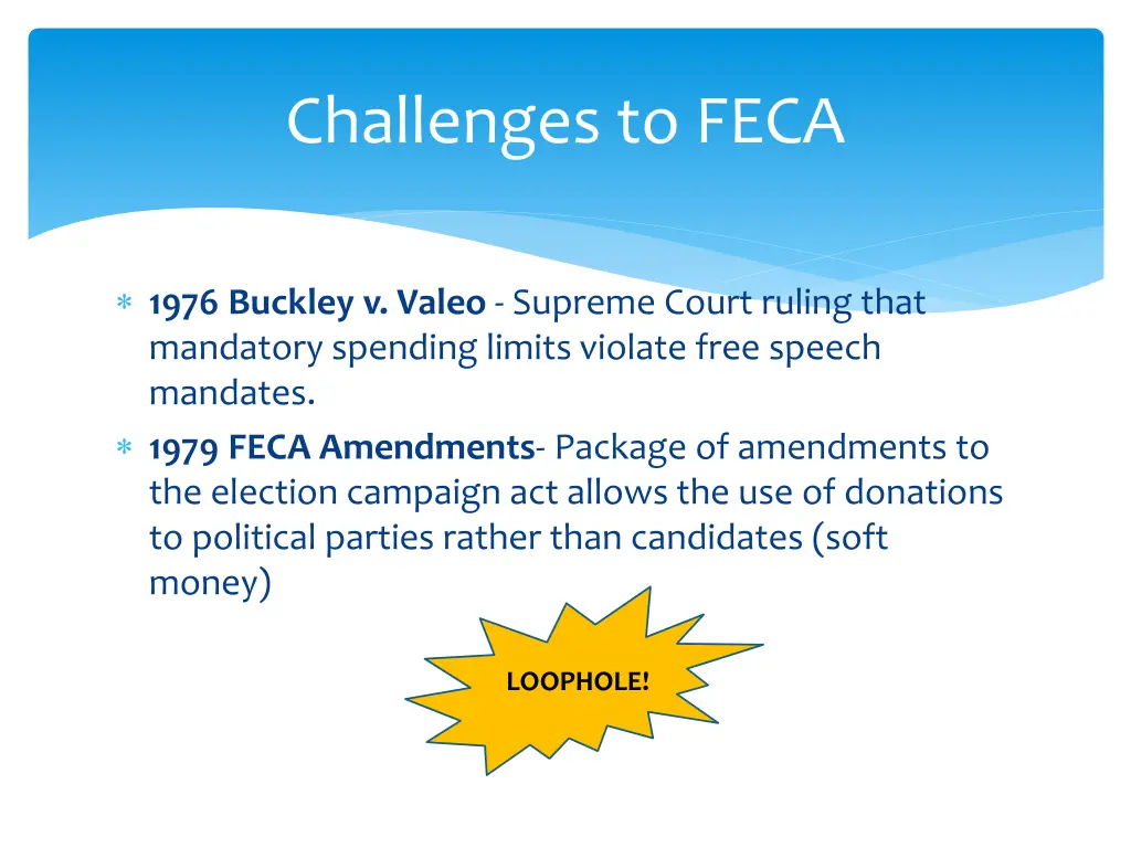 challenges to feca