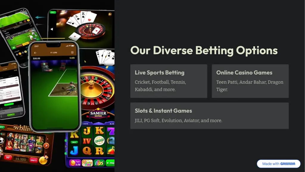 our diverse betting options