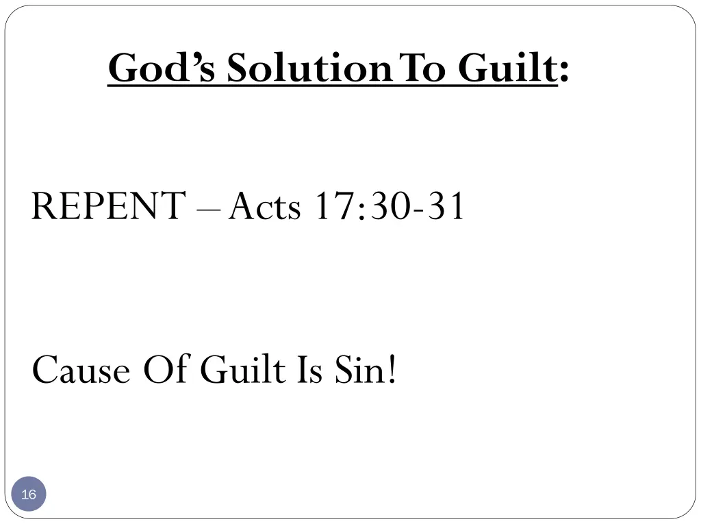 god s solution to guilt