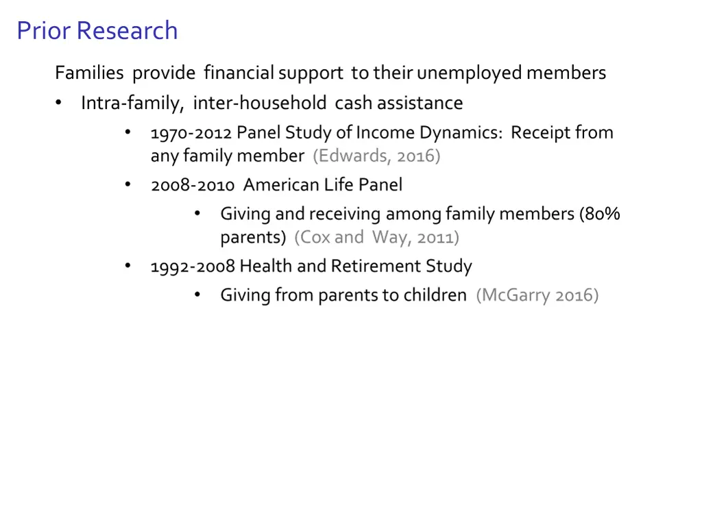 prior research