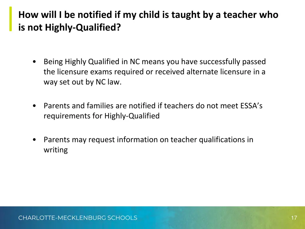 how will i be notified if my child is taught