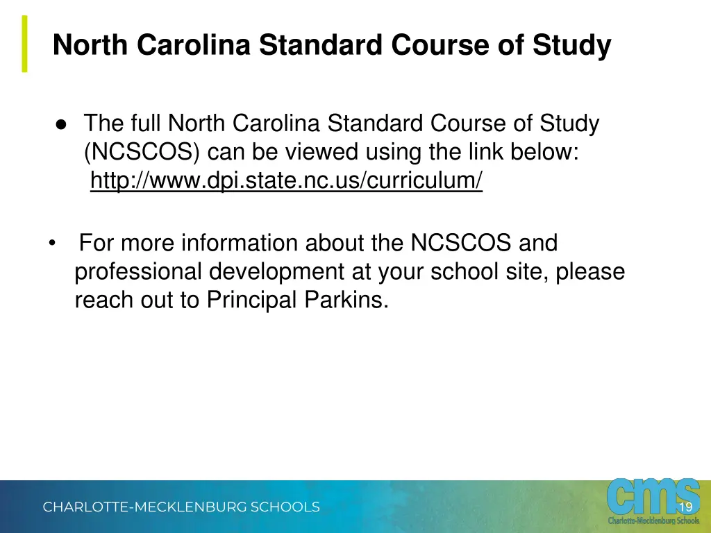 north carolina standard course of study