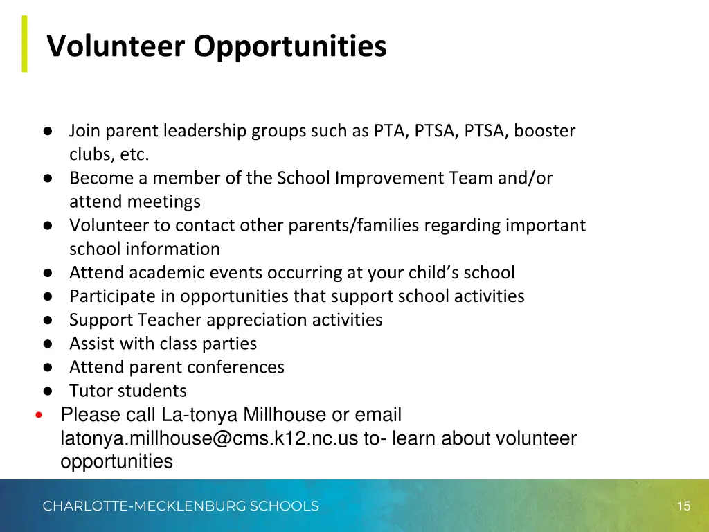 volunteer opportunities